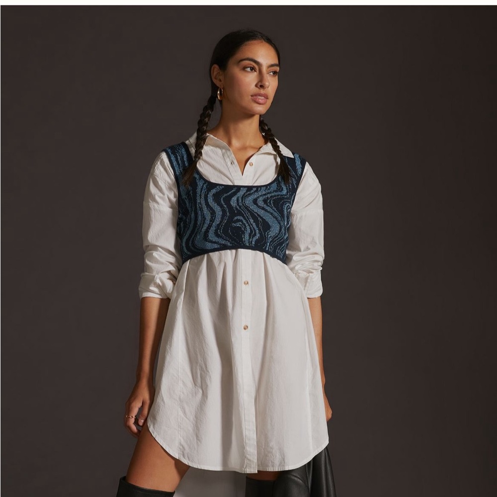 Maeve by Anthropologie Cropped Marble Vest only!Size:ALL; Silver and Black Motif